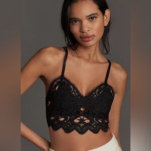 Anthropologie The Viviette Lace Bra Top in Black